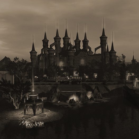 The Dominion castle at dusk